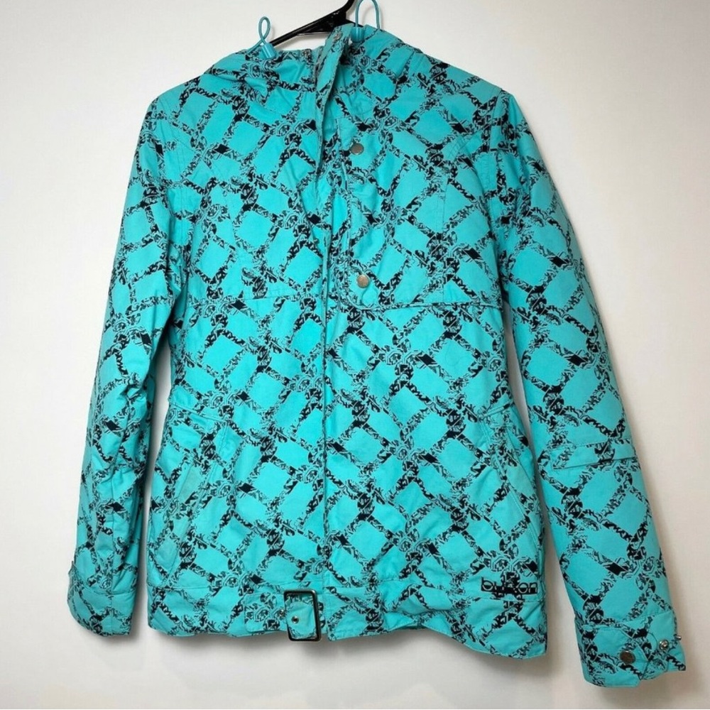 Burton Womens Dryride Snowboard Ski Hoodie Winter Jacket Teal Blue Turquoise